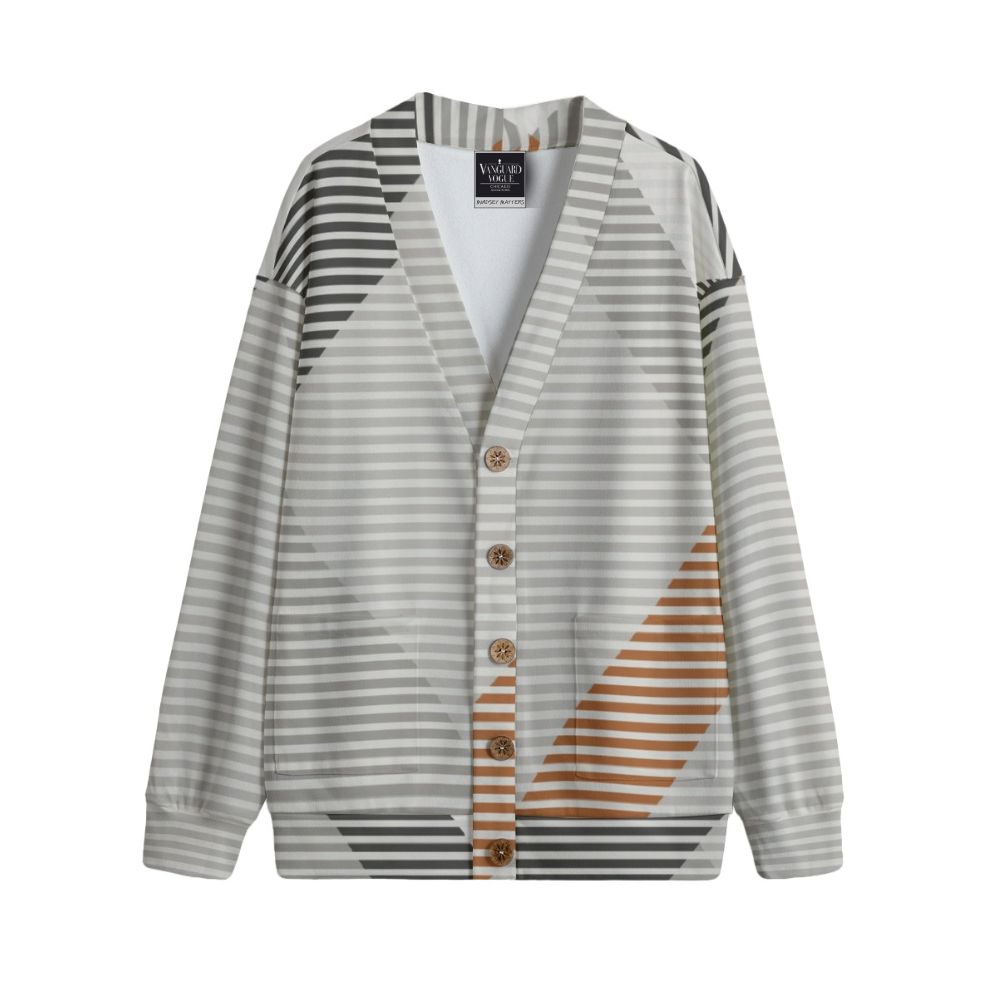 Unisex V-Neck Knitted Fleece Cardigan