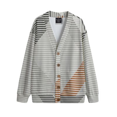 Unisex V-Neck Knitted Fleece Cardigan