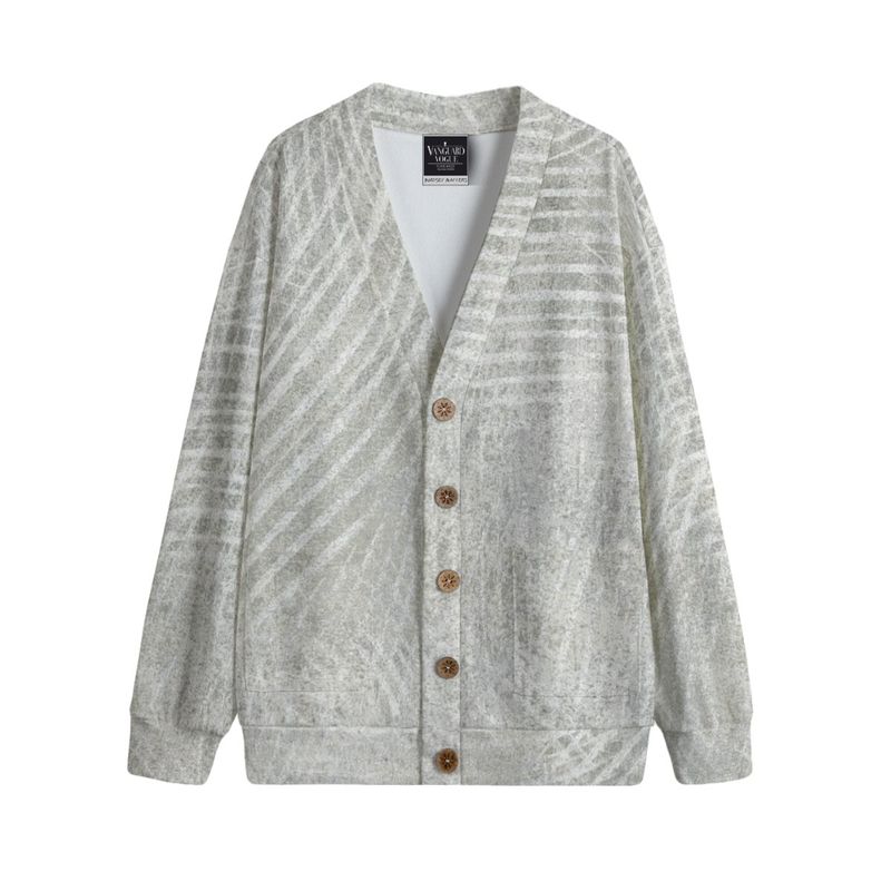 Unisex V-Neck Knitted Fleece Cardigan