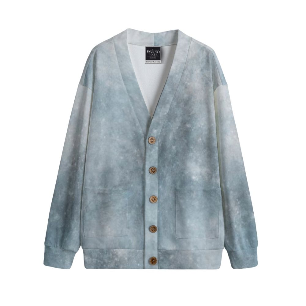 Unisex V-Neck Knitted Fleece Cardigan