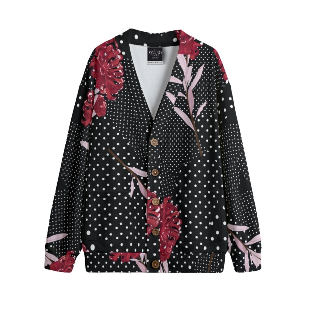 Unisex V-Neck Knitted Fleece Cardigan