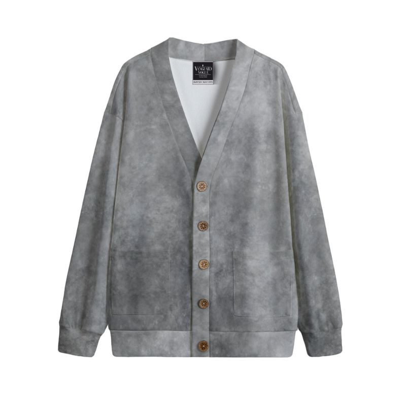Unisex V-Neck Knitted Fleece Cardigan