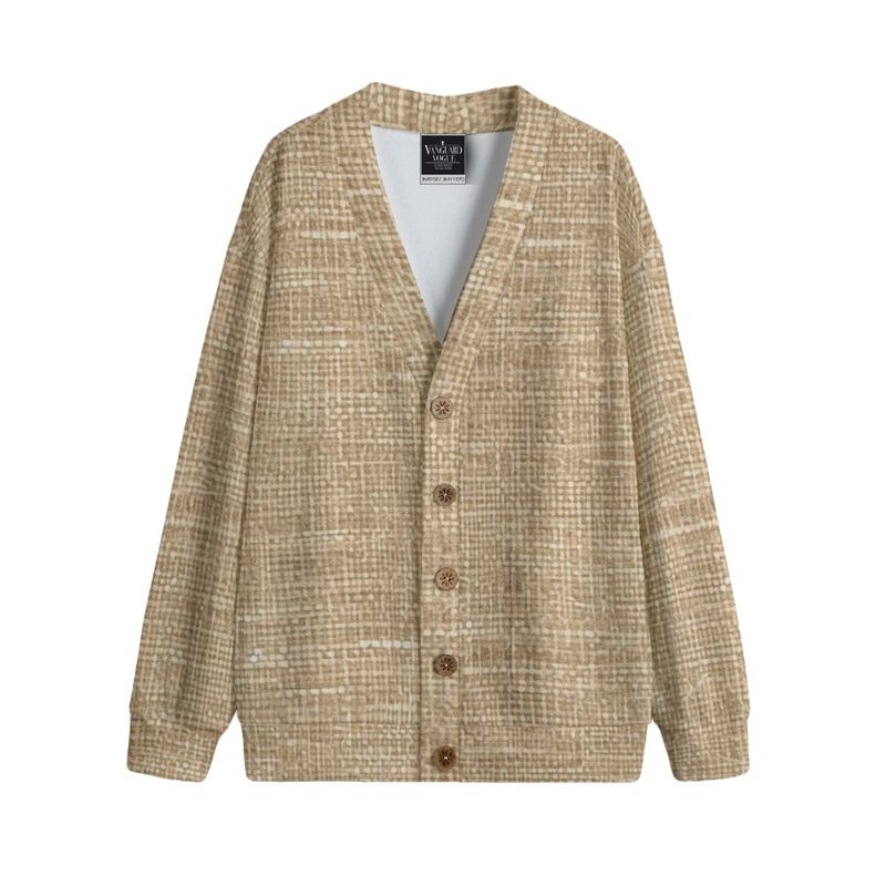 Unisex V-Neck Knitted Fleece Cardigan