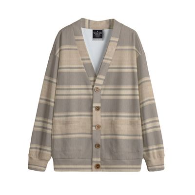 Unisex V-Neck Knitted Fleece Cardigan