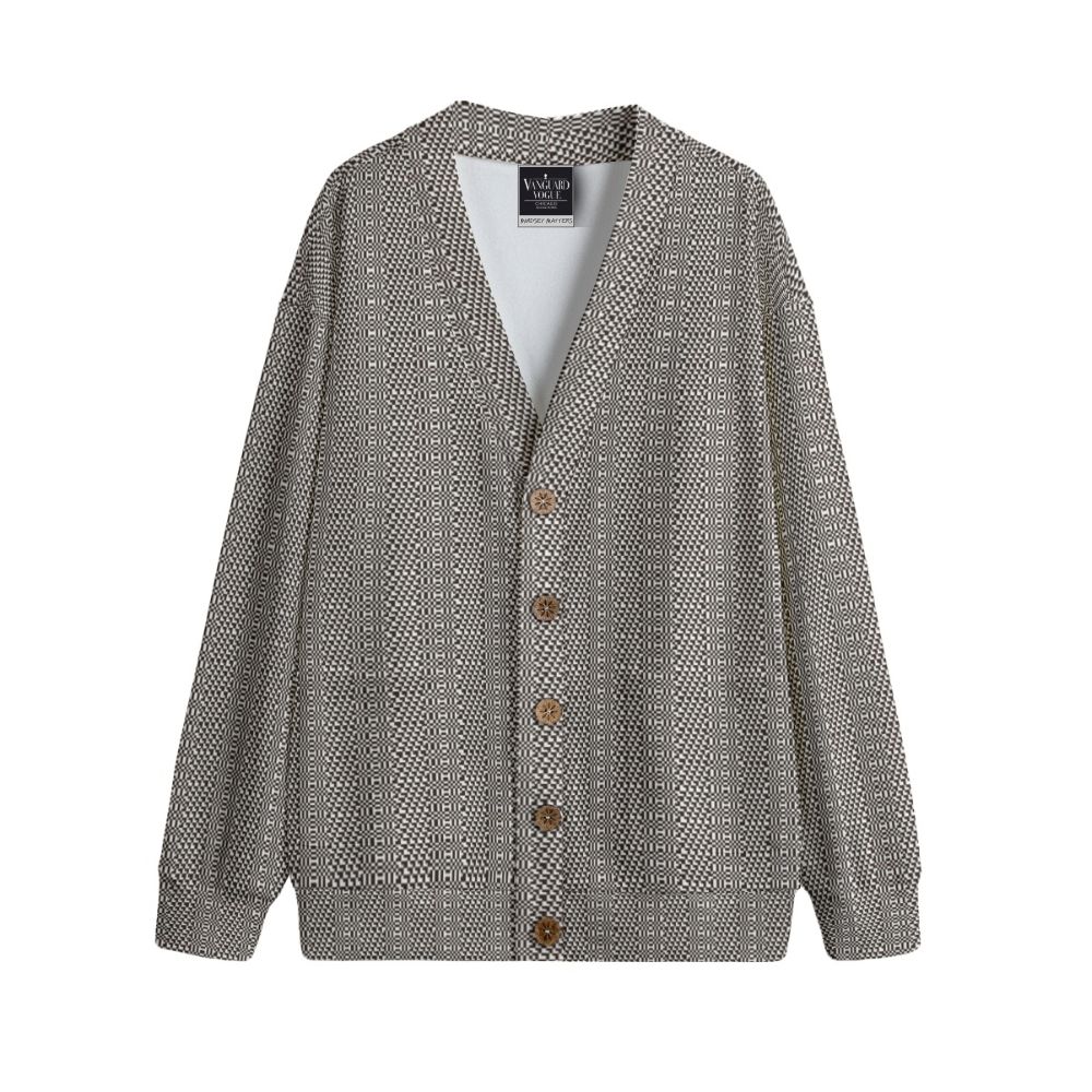 Unisex V-Neck Knitted Fleece Cardigan