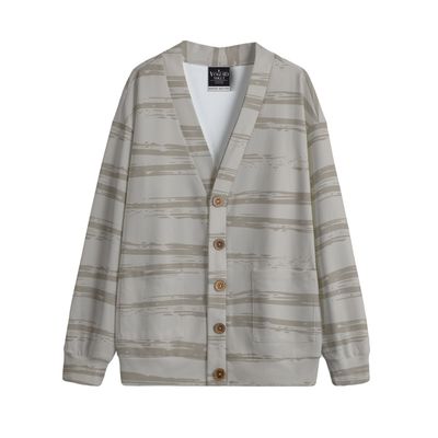 Unisex V-Neck Knitted Fleece Cardigan