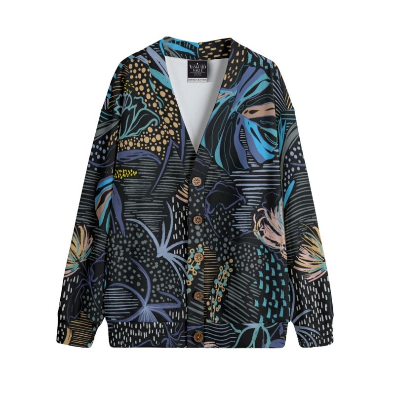 Unisex V-Neck Knitted Fleece Cardigan