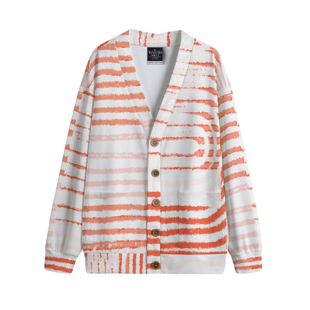 Unisex V-Neck Knitted Fleece Cardigan