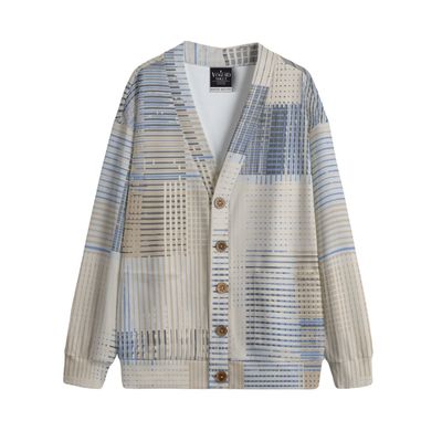 Unisex V-Neck Knitted Fleece Cardigan