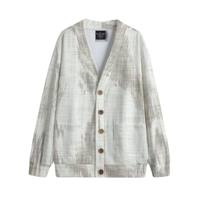 Unisex V-Neck Knitted Fleece Cardigan