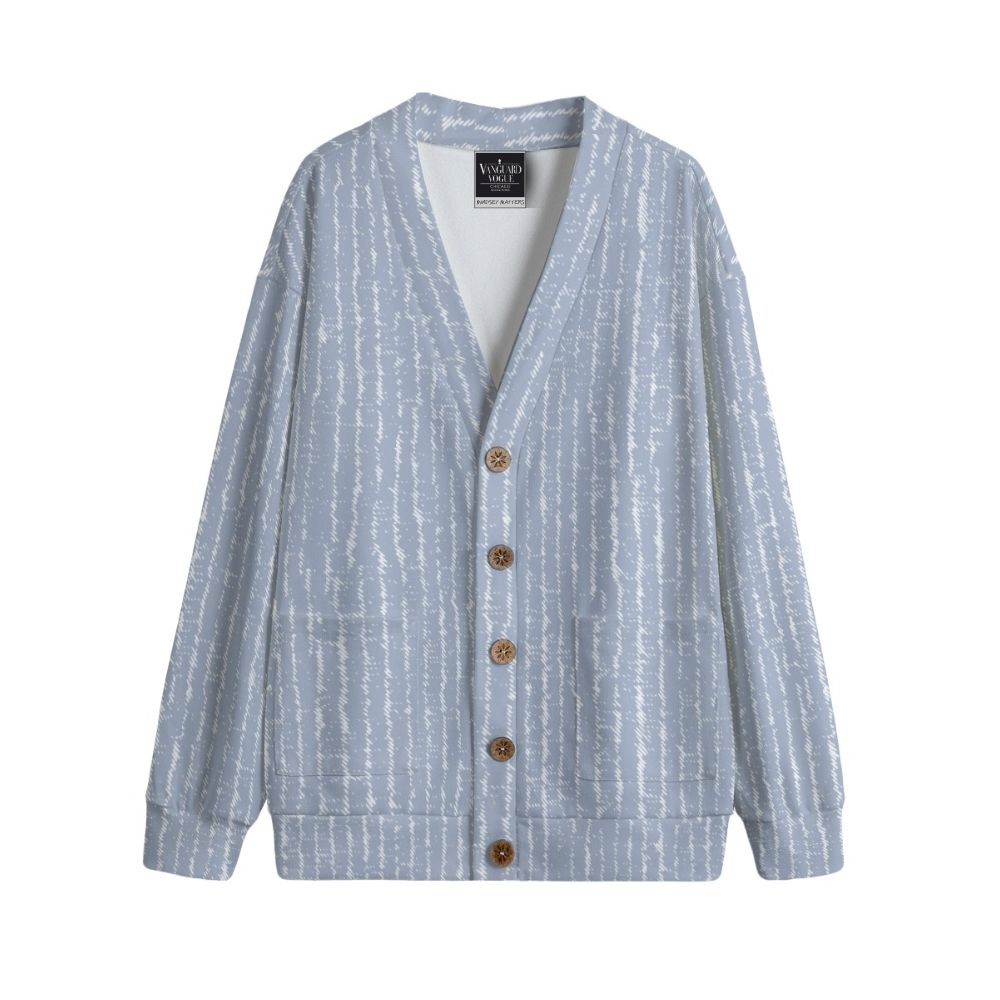 Unisex V-Neck Knitted Fleece Cardigan