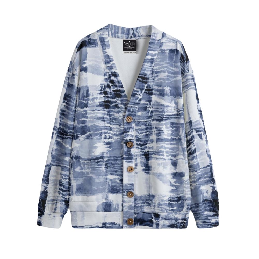 Unisex V-Neck Knitted Fleece Cardigan