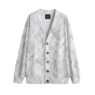 Unisex V-Neck Knitted Fleece Cardigan