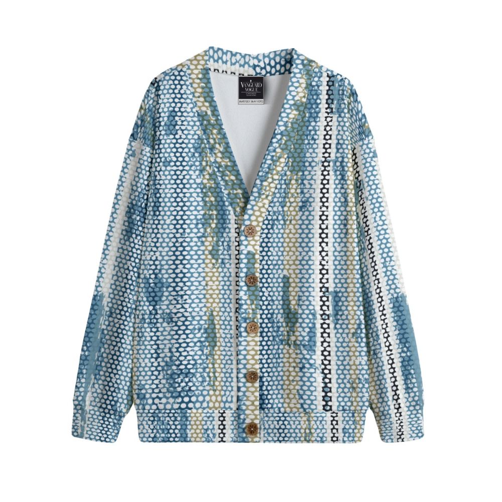 Unisex V-Neck Knitted Fleece Cardigan