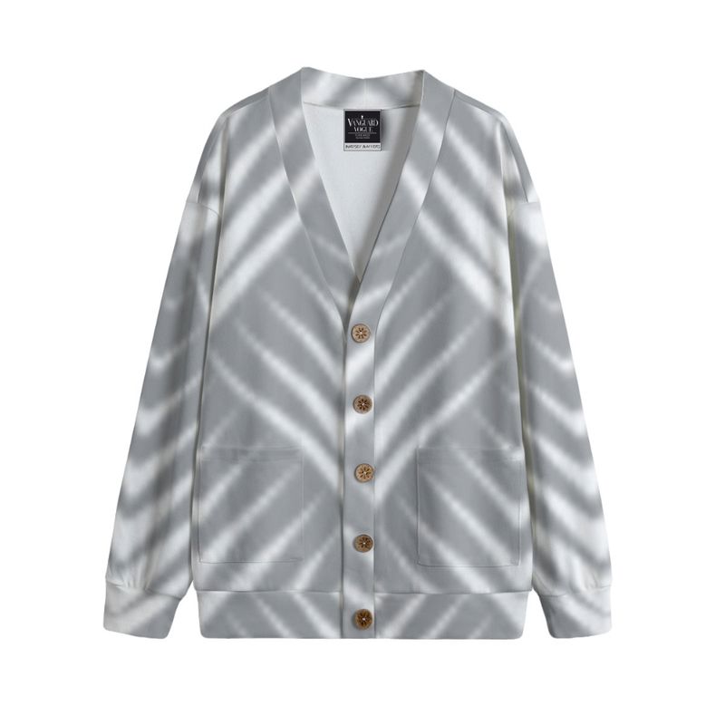 Unisex V-Neck Knitted Fleece Cardigan