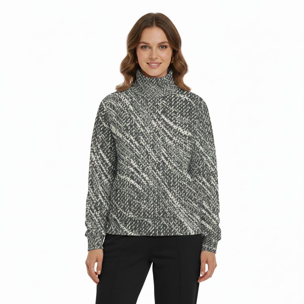 Unisex Turtleneck Knitted Fleece Sweater