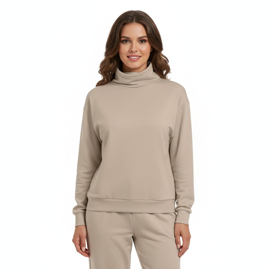 Unisex Turtleneck Knitted Fleece Sweater