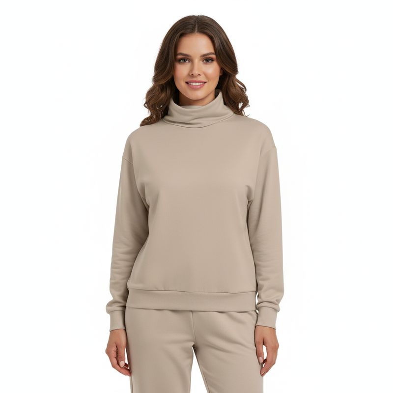 Unisex Turtleneck Knitted Fleece Sweater