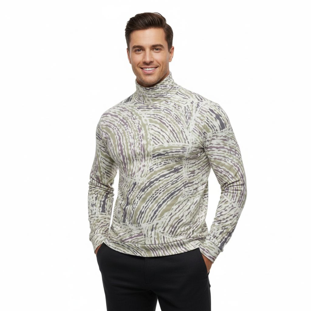 Unisex Turtleneck Knitted Fleece Sweater