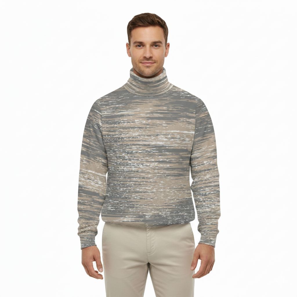 Unisex Turtleneck Knitted Fleece Sweater