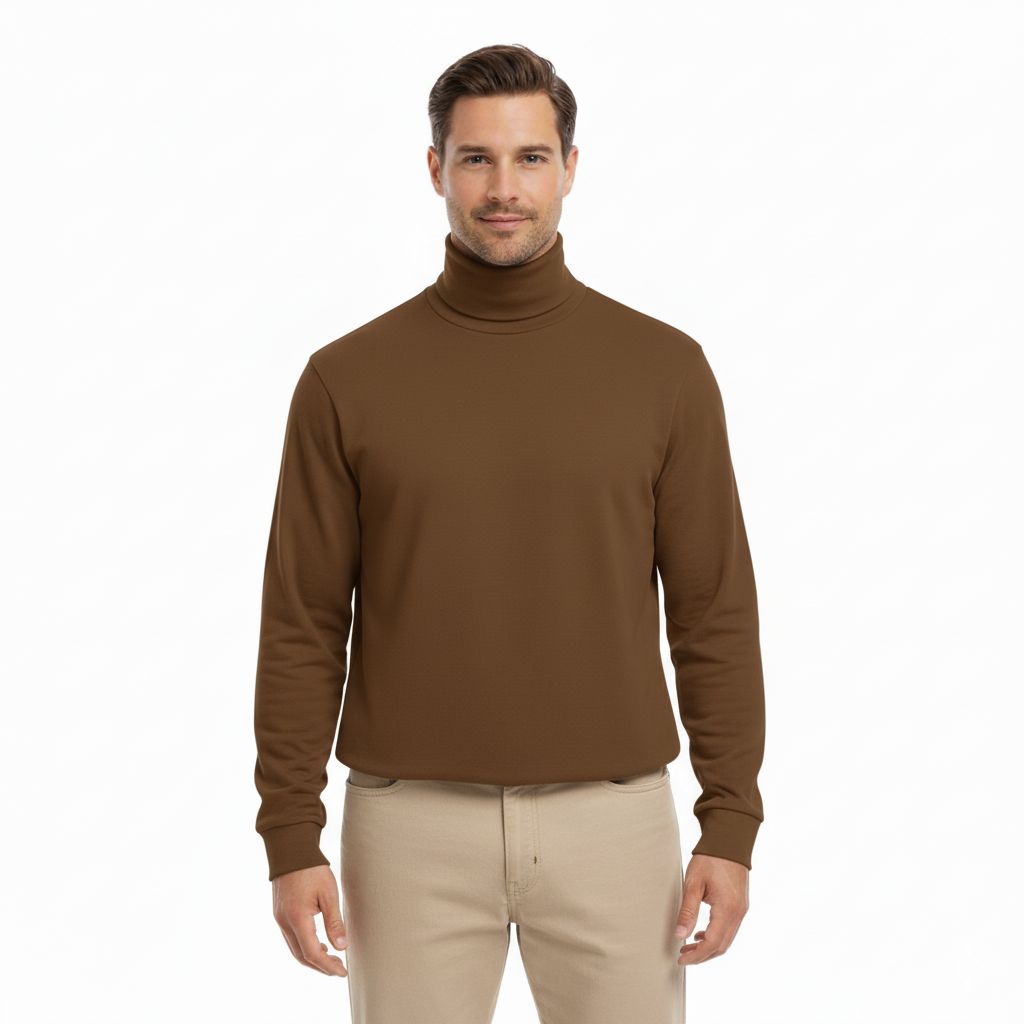 Unisex Turtleneck Knitted Fleece Sweater