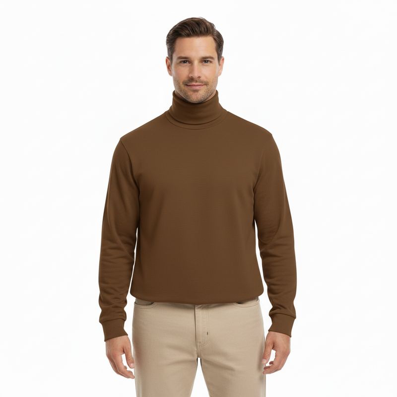 Unisex Turtleneck Knitted Fleece Sweater