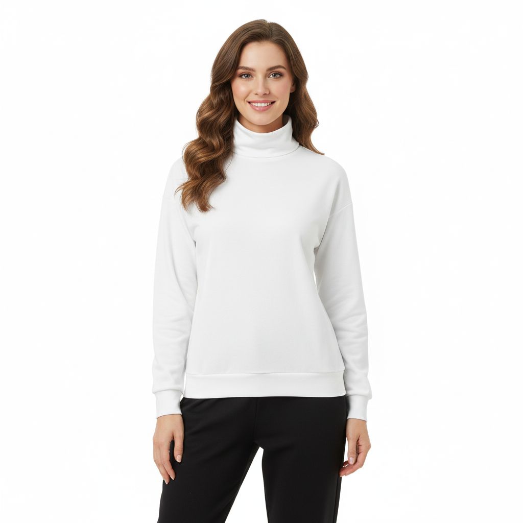 Unisex Turtleneck Knitted Fleece Sweater