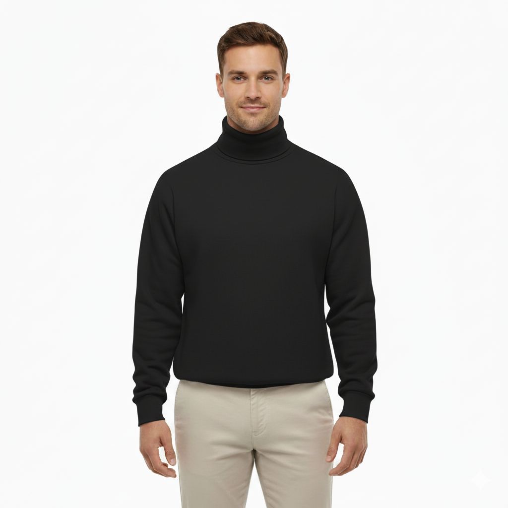 Unisex Turtleneck Knitted Fleece Sweater