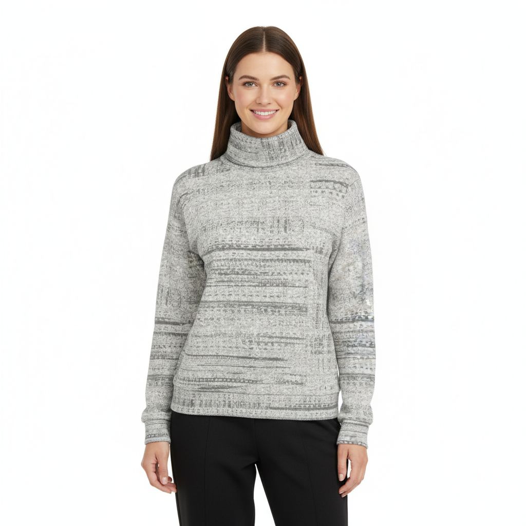 Unisex Turtleneck Knitted Fleece Sweater