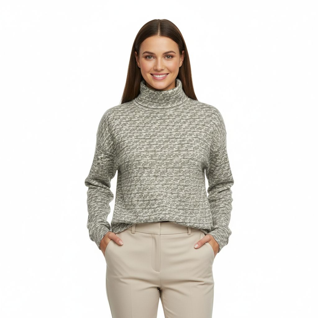 Unisex Turtleneck Knitted Fleece Sweater