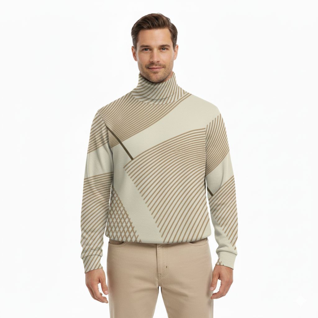 Unisex Turtleneck Knitted Fleece Sweater