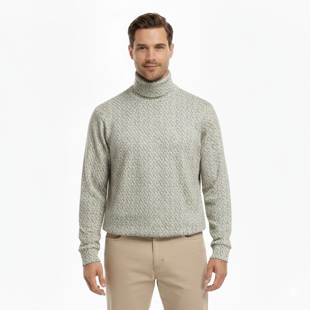 Unisex Turtleneck Knitted Fleece Sweater