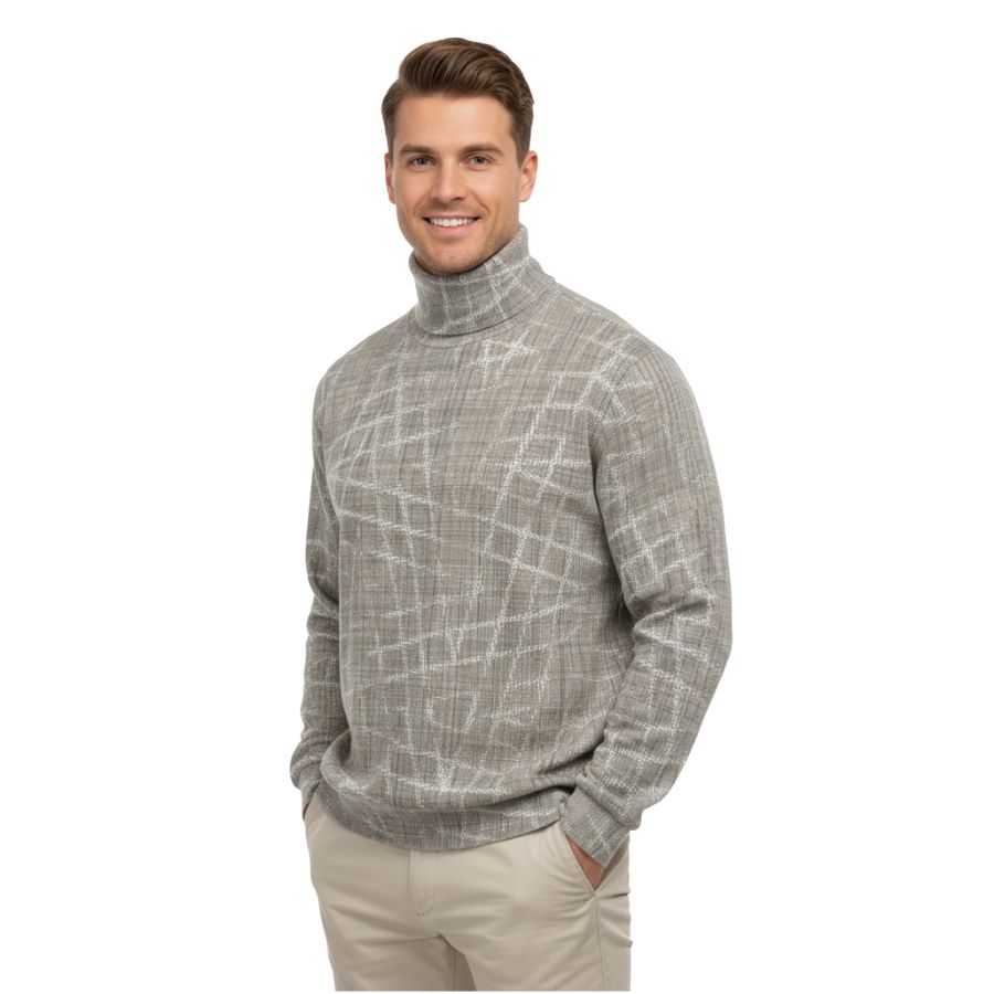 Unisex Turtleneck Knitted Fleece Sweater