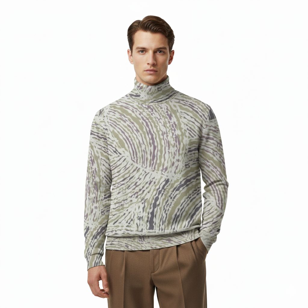 Unisex Turtleneck Knitted Fleece Sweater