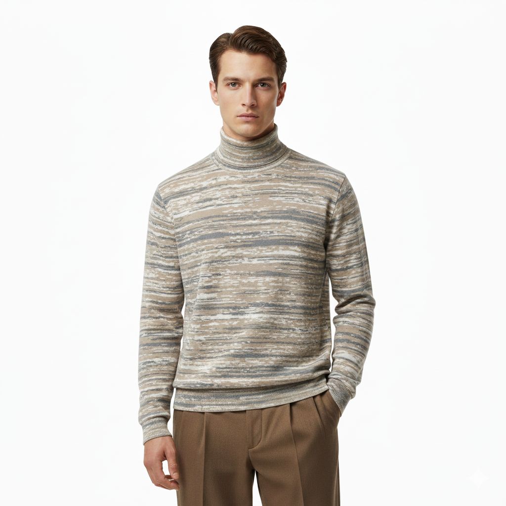 Unisex Turtleneck Knitted Fleece Sweater
