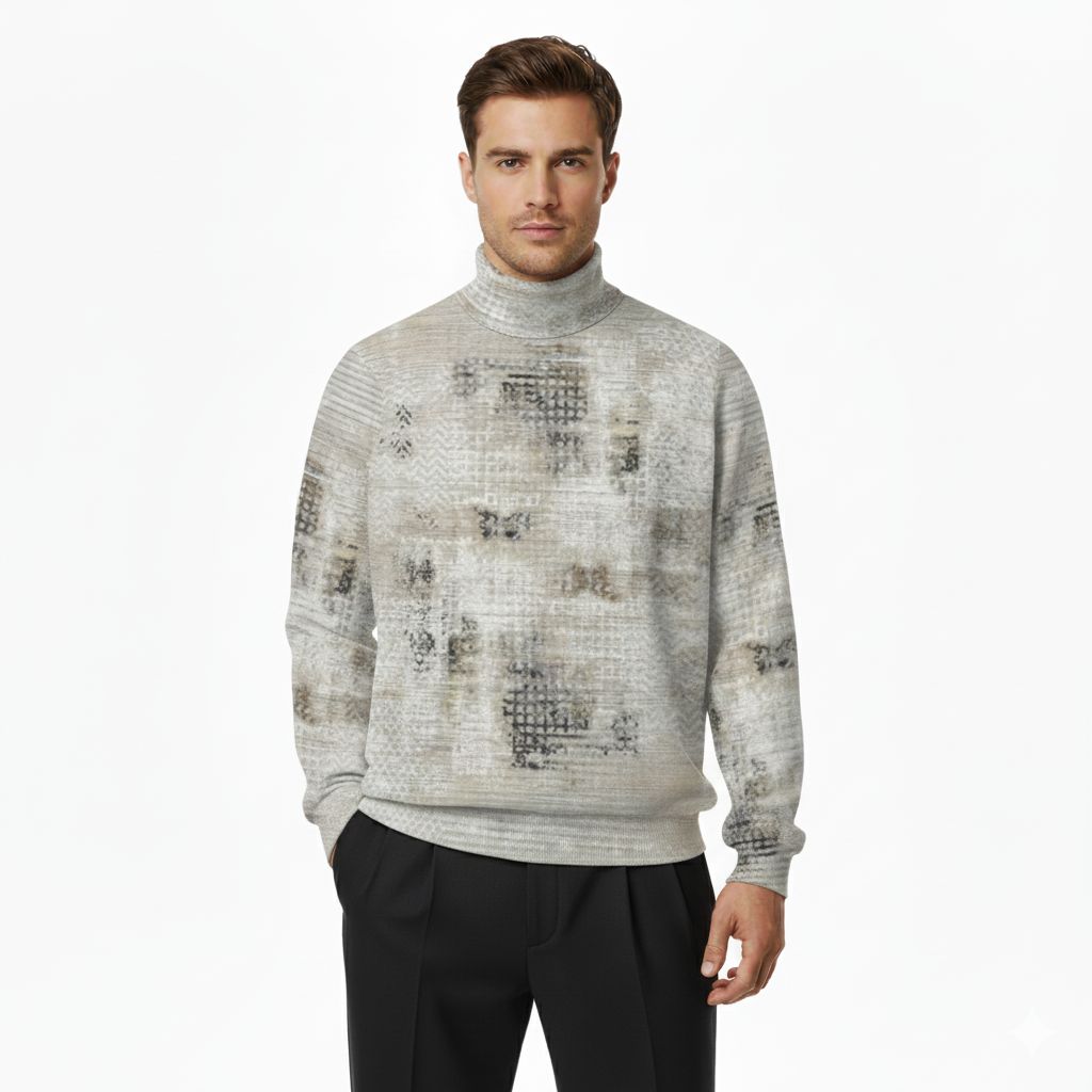 Unisex Turtleneck Knitted Fleece Sweater