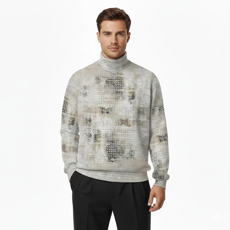 Unisex Turtleneck Knitted Fleece Sweater