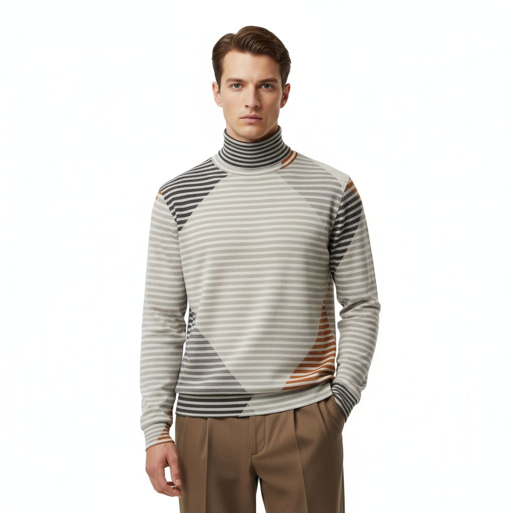 Unisex Turtleneck Knitted Fleece Sweater