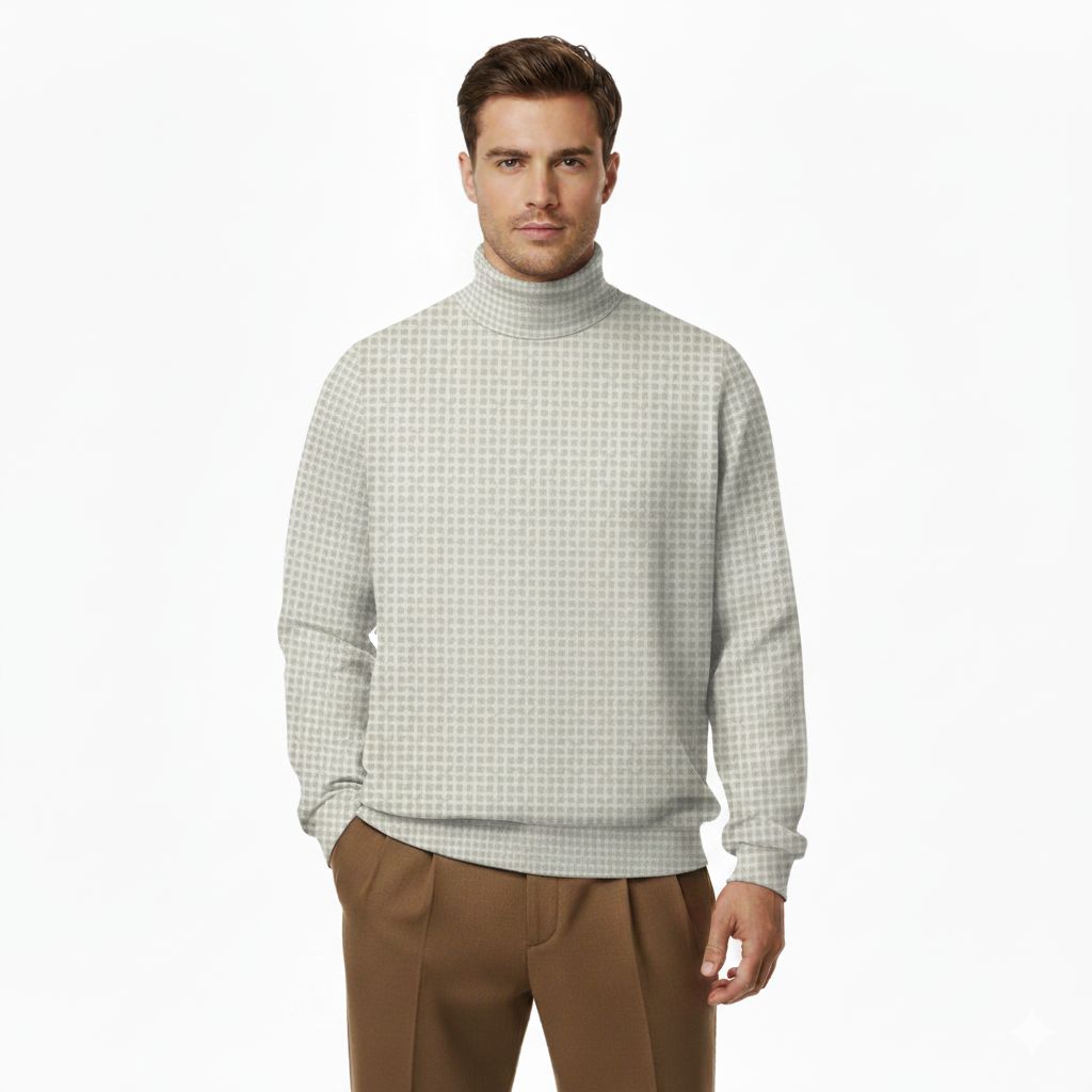 Unisex Turtleneck Knitted Fleece Sweater