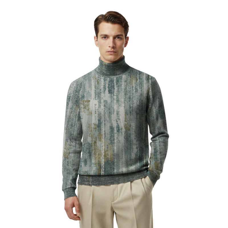 Unisex Turtleneck Knitted Fleece Sweater
