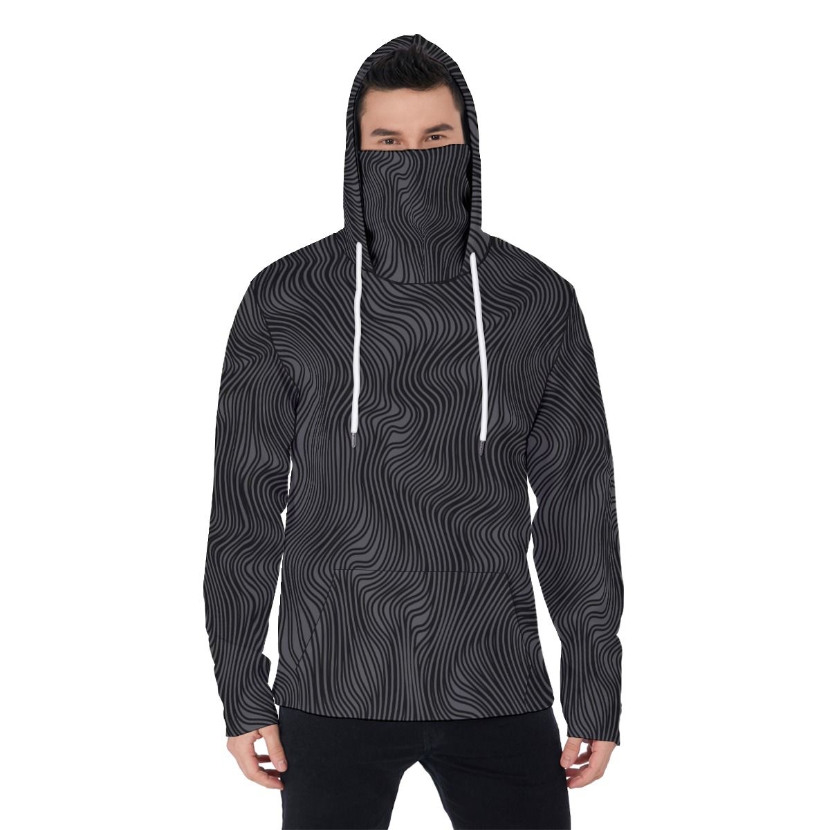 Men’s Activewear Hoodie Turtleneck Mask
