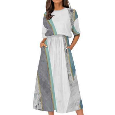 Women's Elastic Waist Casual Dress