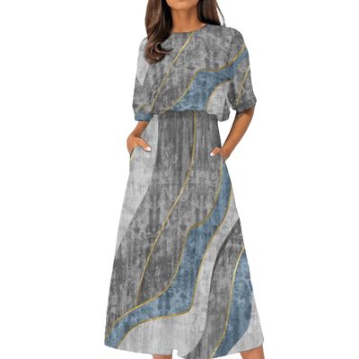 Women's Elastic Waist Casual Dress