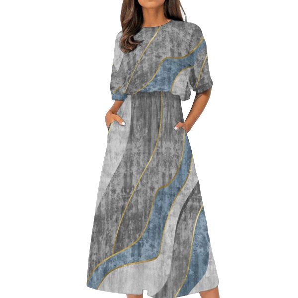 Women's Elastic Waist Casual Dress