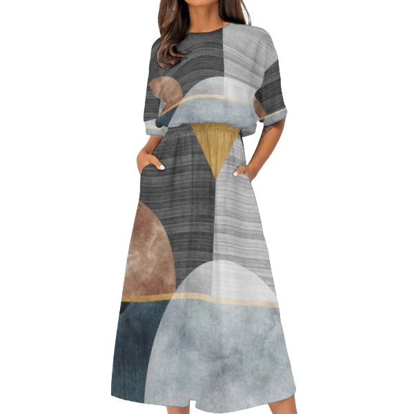 Women's Elastic Waist Casual Dress