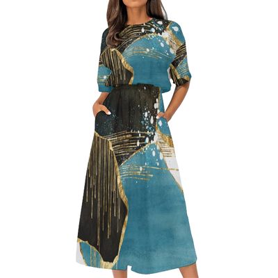 Women's Elastic Waist Casual Dress