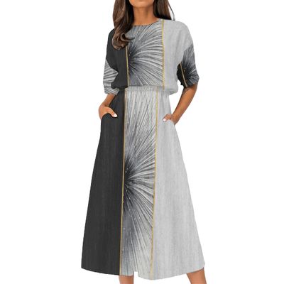 Women's Elastic Waist Casual Dress