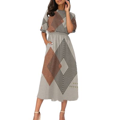 Women's Elastic Waist Casual Dress