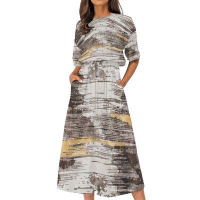 Women's Elastic Waist Casual Dress