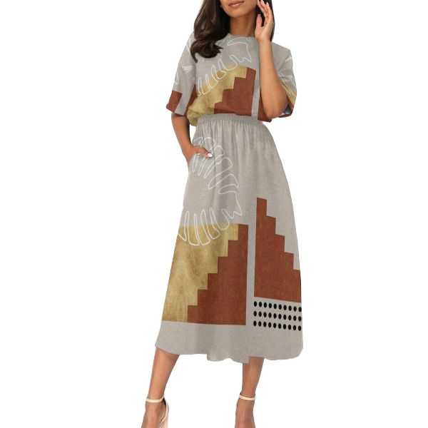 Women's Elastic Waist Casual Dress